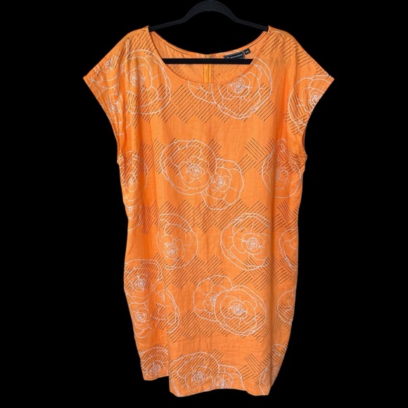 Sig Zane short dress with pockets 100% linen size 2XL